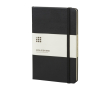Moleskine large-format notebook with elastic closure, ruled pages colour black