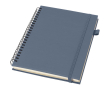 A5 hard cover synthetic leather spiral notebook with ruled pages JournalBooks colour navy-blue