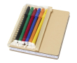 B6 notebook and marker set with transparent pocket colour natural