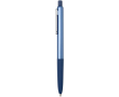 Recycled aluminium ballpoint pen with soft rubber grip, blue ink colour navy-blue