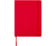 A4 hardback notebook with elastic closure and synthetic leather, ruled pages colour red