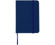 A7 hardback notebook with faux leather cover, elastic closure and lined pages colour navy-blue