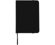 A7 hardback notebook with faux leather cover, elastic closure and lined pages colour black