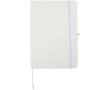 A5 hard cover synthetic leather notebook with ruled pages colour white
