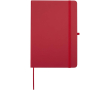 A5 hard cover synthetic leather notebook with ruled pages colour red