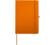 A5 hard cover synthetic leather notebook with ruled pages colour orange