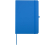A5 hard cover synthetic leather notebook with ruled pages colour light blue
