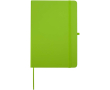 A5 hard cover synthetic leather notebook with ruled pages colour lime