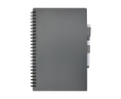Sustainable notebook with reusable erasable marker, A5 plain pages colour dark grey