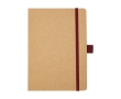 Recycled paper notebook with pen holder, A5 lined colour red