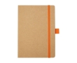 Recycled paper notebook with pen holder, A5 lined colour orange