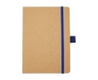 Recycled paper notebook with pen holder, A5 lined colour blue