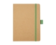 Recycled paper notebook with pen holder, A5 lined colour green