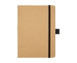 Recycled paper notebook with pen holder, A5 lined colour black