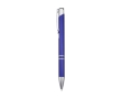 Recycled aluminium pen with glossy finish and black ink colour royal blue