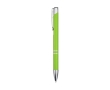 Recycled aluminium pen with glossy finish and black ink colour lime