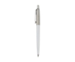 Elegant recycled pen with blue ink refill, Parker Jotter colour white