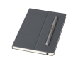 Eco notebook with integrated pen and lined pages colour grey