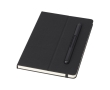Eco notebook with integrated pen and lined pages colour black