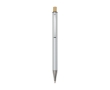 Recycled aluminium pen with bamboo push-button, black ink colour silver