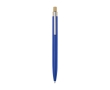Aluminium and bamboo pen with transparent detail, blue ink colour blue