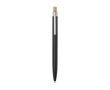 Aluminium and bamboo pen with transparent detail, blue ink colour black