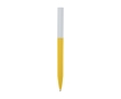 Recycled plastic pen in various colors, blue ink colour yellow