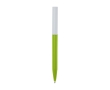 Recycled plastic pen in various colors, blue ink colour neon green