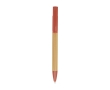 Bamboo pen with built-in phone stand, blue ink colour salmon