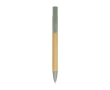 Bamboo pen with built-in phone stand, blue ink colour pastel green
