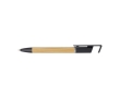 Bamboo pen with built-in phone stand, blue ink colour black