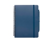 Hardcover notebook made from recycled plastic, A5, ruled pages colour navy-blue