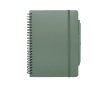 Hardcover notebook made from recycled plastic, A5, ruled pages colour pastel green