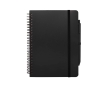Hardcover notebook made from recycled plastic, A5, ruled pages colour black