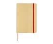 Notebook with recycled cardboard cover and elastic band, A5, ruled pages colour red