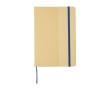 Notebook with recycled cardboard cover and elastic band, A5, ruled pages colour navy-blue