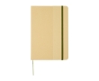Notebook with recycled cardboard cover and elastic band, A5, ruled pages colour dark green