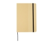 Notebook with recycled cardboard cover and elastic band, A5, ruled pages colour black
