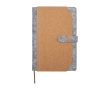 Notebook made of recycled felt and cork with pockets, A5, ruled pages colour natural