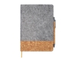 Hardcover notebook made of recycled cork and felt, A5, ruled pages colour natural