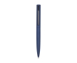 Recycled aluminium and plastic pen with clip, black ink colour navy-blue