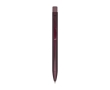 Recycled brass pen with logo and iron clip, blue ink colour burgundy