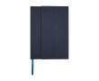 Hardcover recycled plastic notebook, A5, ruled pages colour navy-blue
