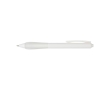 Recycled plastic pen with rubberized body, black ink colour transparent white