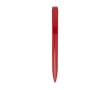 Recycled plastic pen with stainless steel tip, blue ink colour red