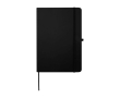 Notebook with rounded corners and soft cover, A5, ruled pages colour black