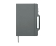 Hardcover notebook with phone slot, A5, ruled pages colour grey