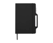 Hardcover notebook with phone slot, A5, ruled pages colour black