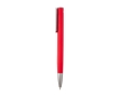 Recycled aluminium pen with silver clip, blue ink colour red
