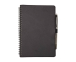 Reusable hardcover notebook with pen, black ink colour black